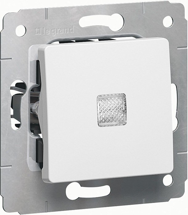 Выключатель одноклавишный однотактный (кнопка) с подсветкой 10 А, 250 В~